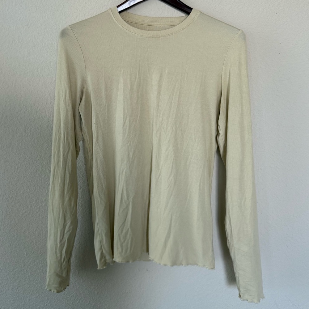 Outdoor Voices Cream Long Sleeve Shirt